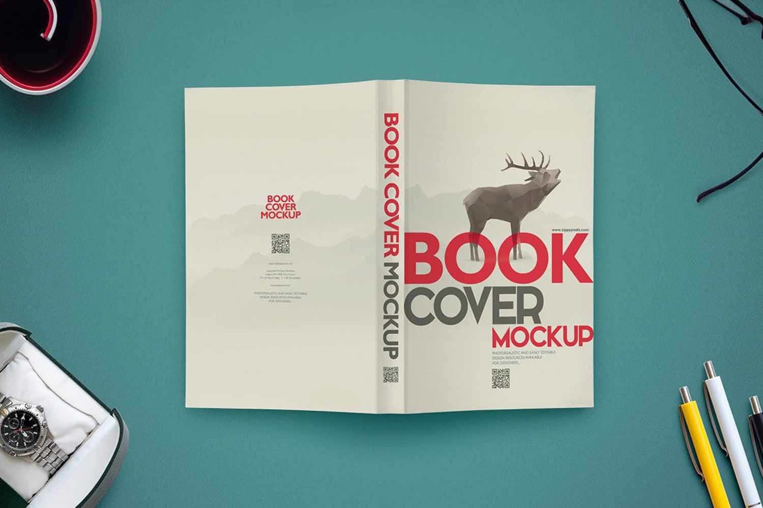 3616 6款桌面场景书籍画册封面设计PSD样机 Book Cover Mockups Scene