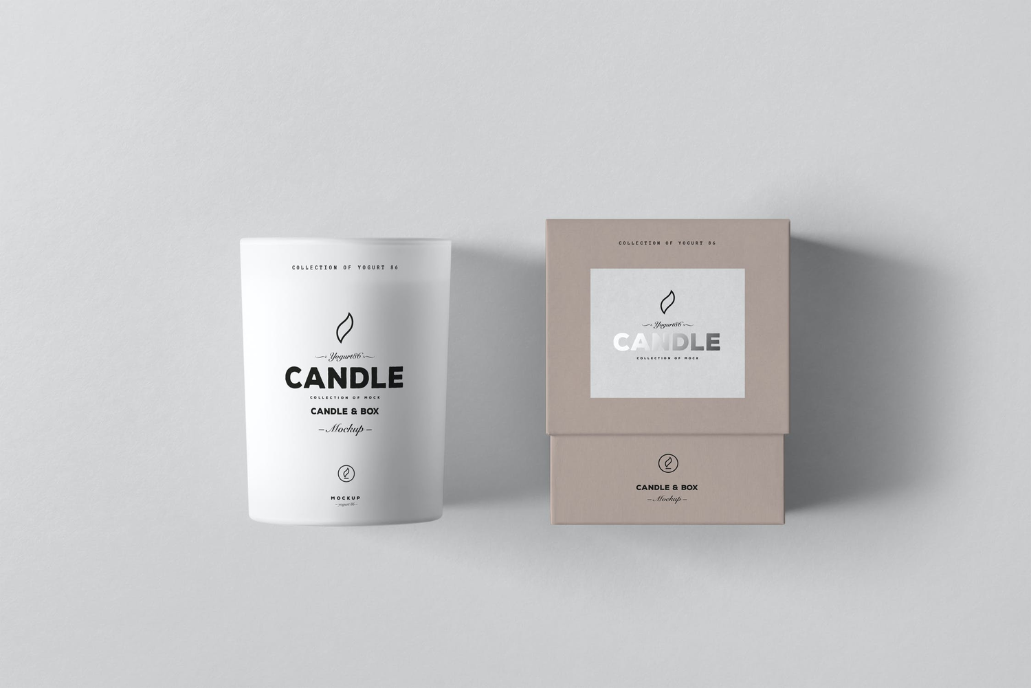 3624 7款香薰蜡烛产品品牌包装设计PS样机 Candle & Box Mock-up