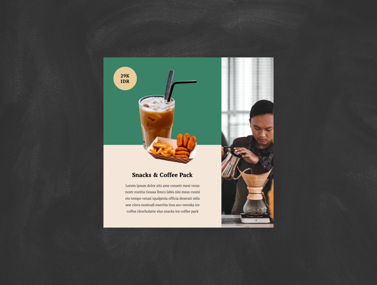 3643 方形简约咖啡主题菜单排版设计PPT+Keynote模版 Coffee Shop Social Media Instagram Post