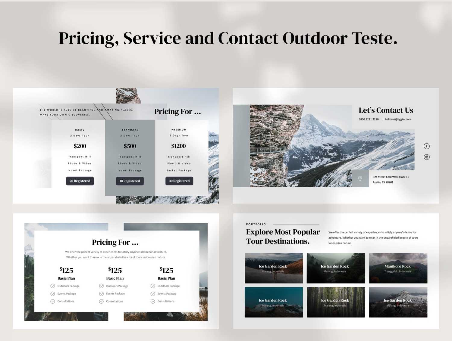 3644 户外探险主题多功能旅行项目计划报告PPT+Keynote模版 EGIER – Outdoor Presentation Template