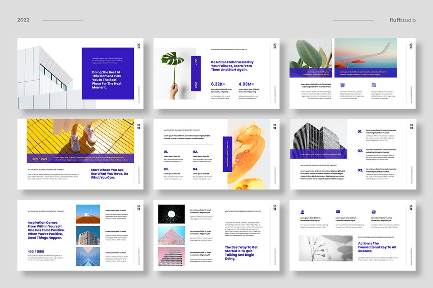 3653 现代简约多用途设计建筑室内电商项目作品集Keynote模版 Fortura – Multipurpose Keynote Template