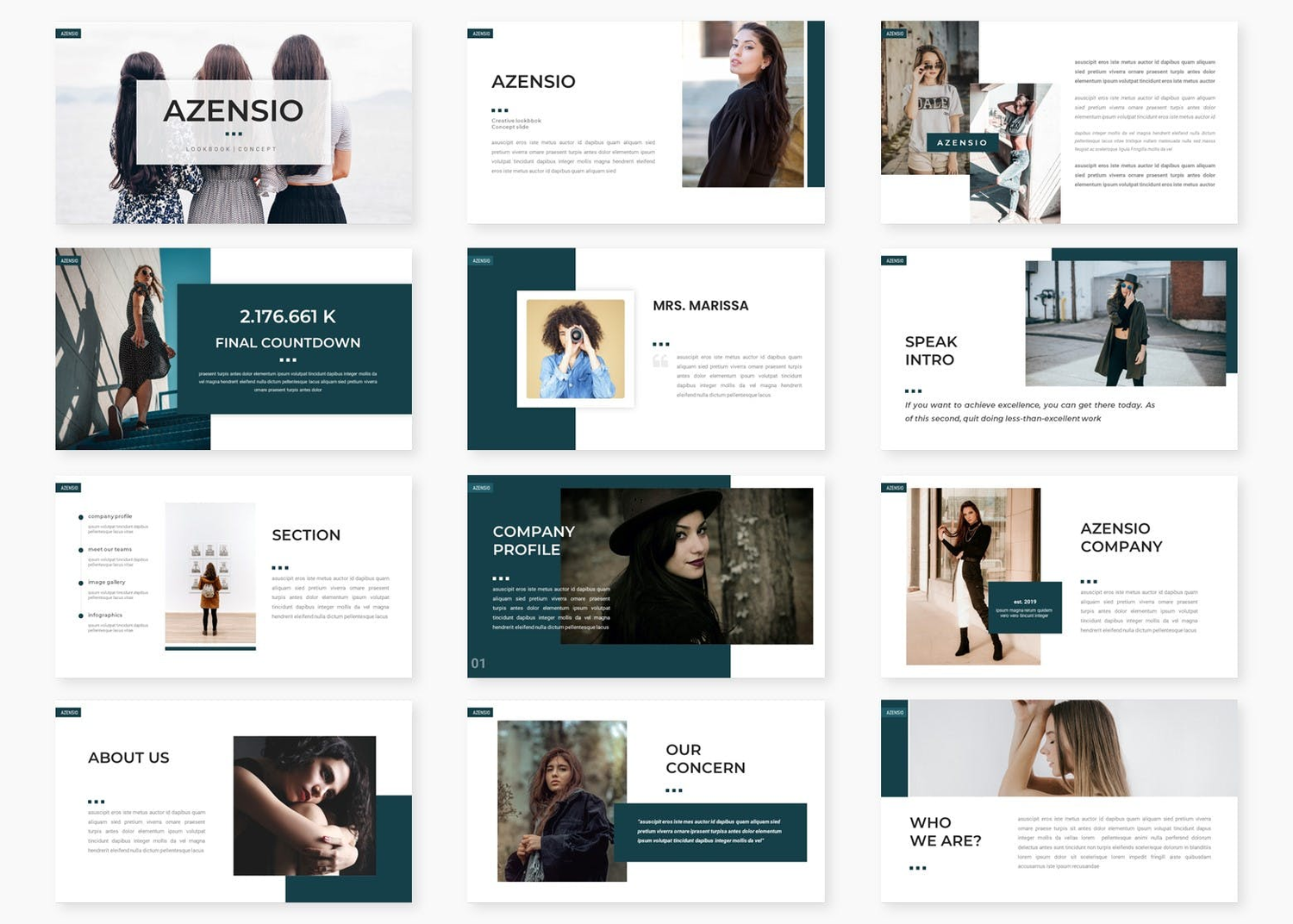 3656 极简创意品牌战略发布会Keynote模版 Azensio – Business Keynote Template