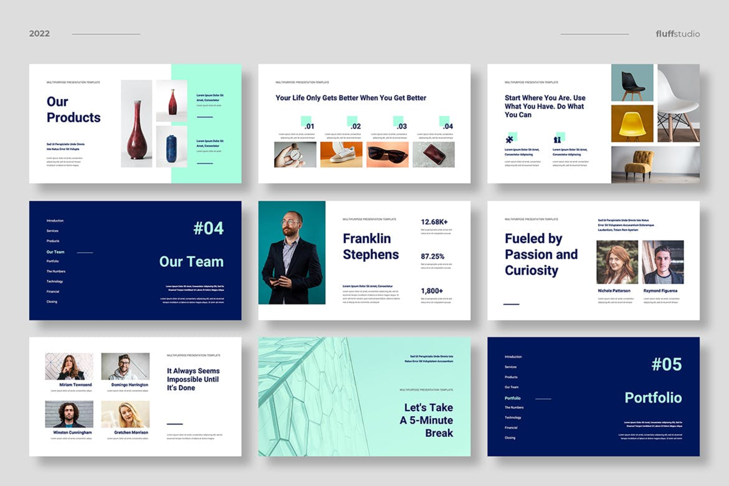 3658 室内建筑作品集商业设计工作室宣传Keynote模版 Monexa – Business Keynote Template