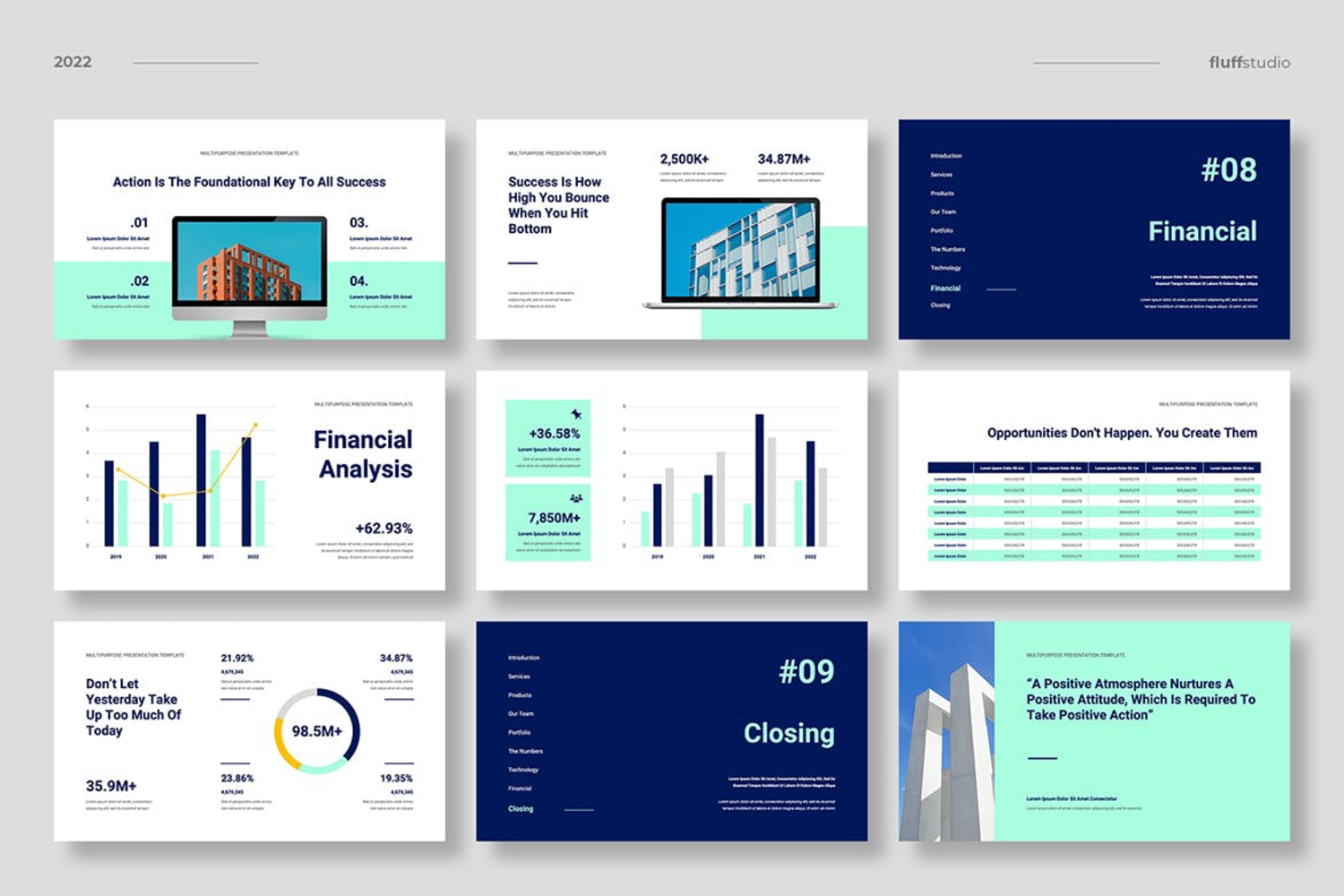 3658 室内建筑作品集商业设计工作室宣传Keynote模版 Monexa – Business Keynote Template