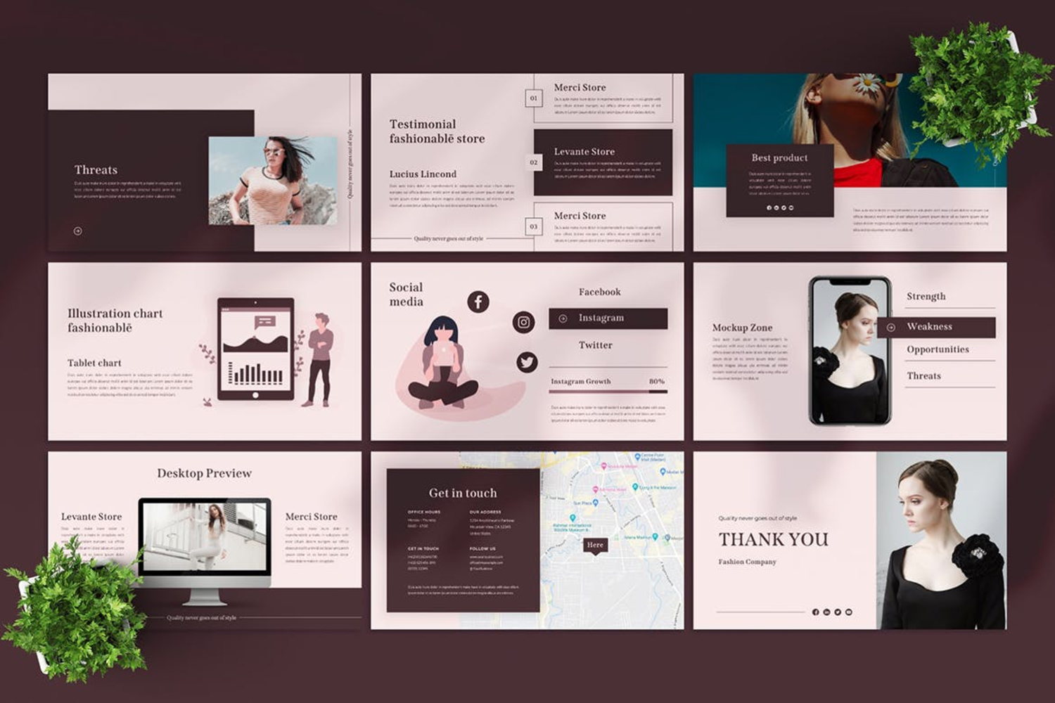 3669 优雅时尚女性品牌鞋帽服饰品牌报告新品发布Keynote模版Fashionable – Keynote Template