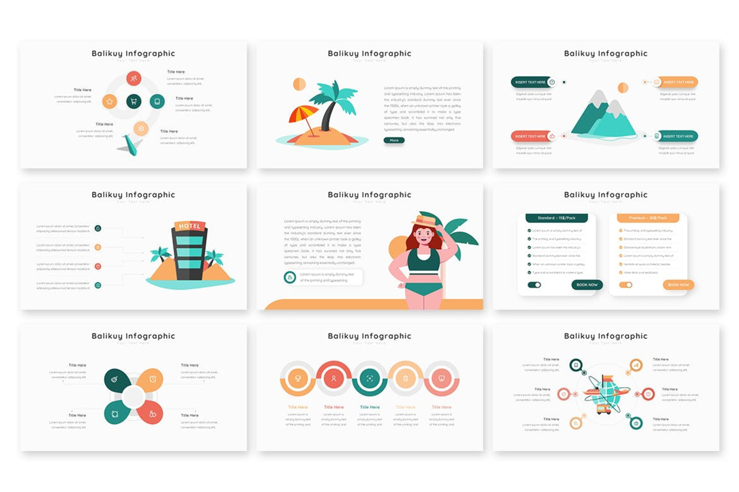 3677 卡通旅游旅行项目分析商业计划报告Keynote模板 Balikuy Infographic – Keynote Template