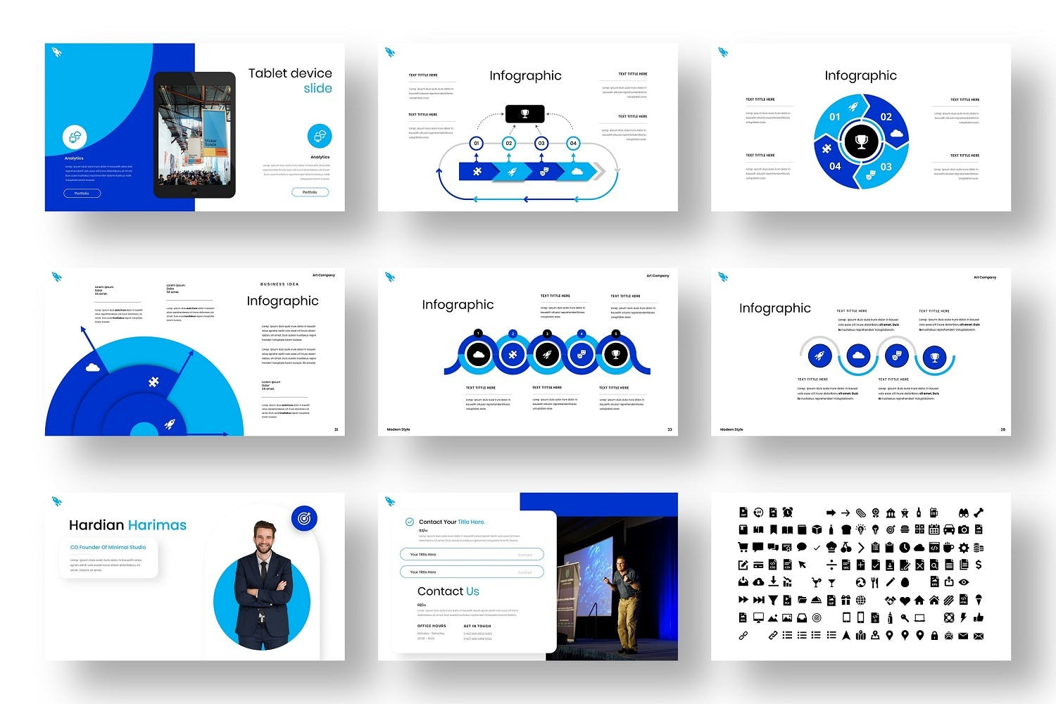 3678 蓝色科技商务企业品牌工作汇报项目演示Keynote模板 Darien – Business Keynote Template