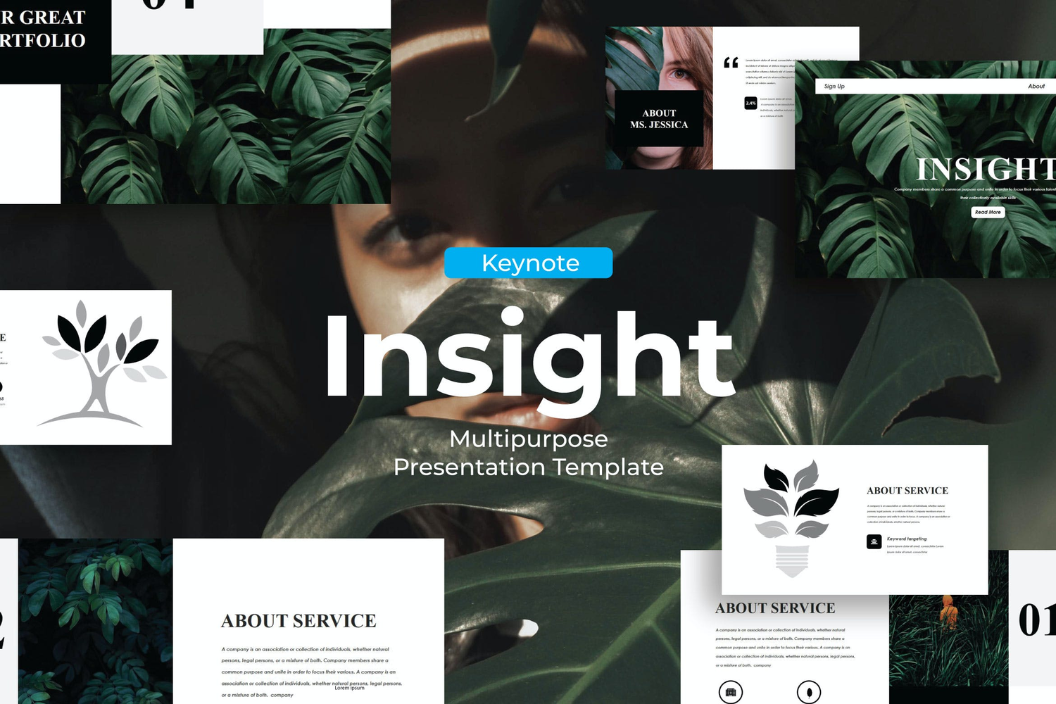 3679 森系个人摄影作品集演示Keynote模板 Insight – Keynote Template