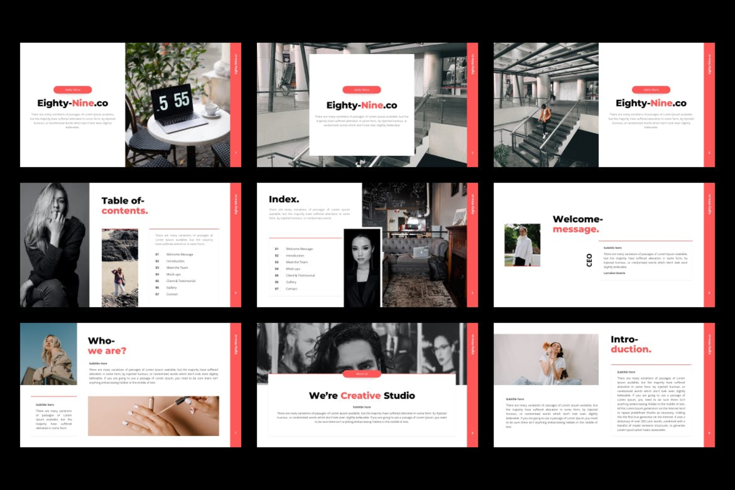 3687 多用途个人摄影作品简历作品集Keynote模板 Eighty-Nine Keynote Template