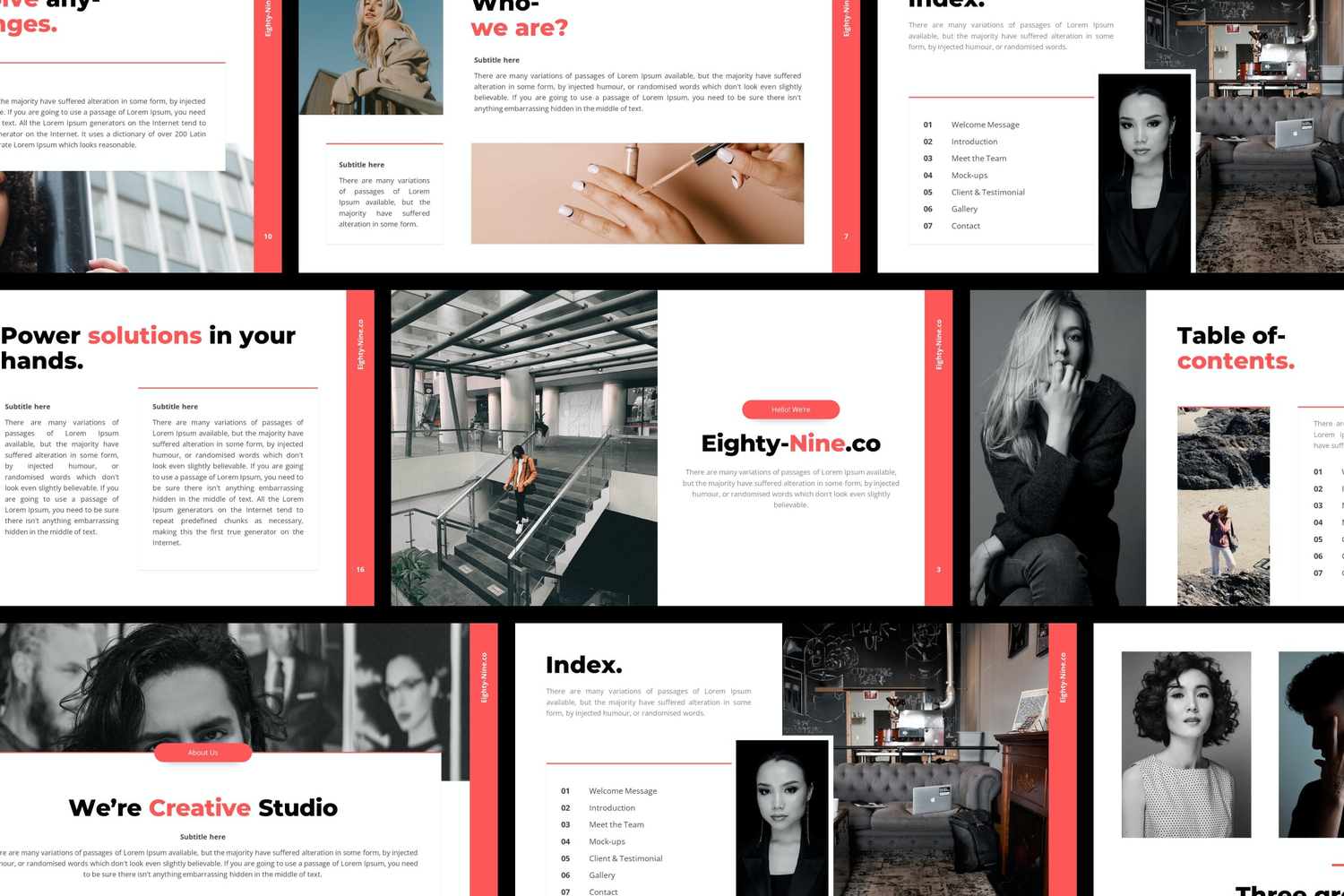 3687 多用途个人摄影作品简历作品集Keynote模板 Eighty-Nine Keynote Template