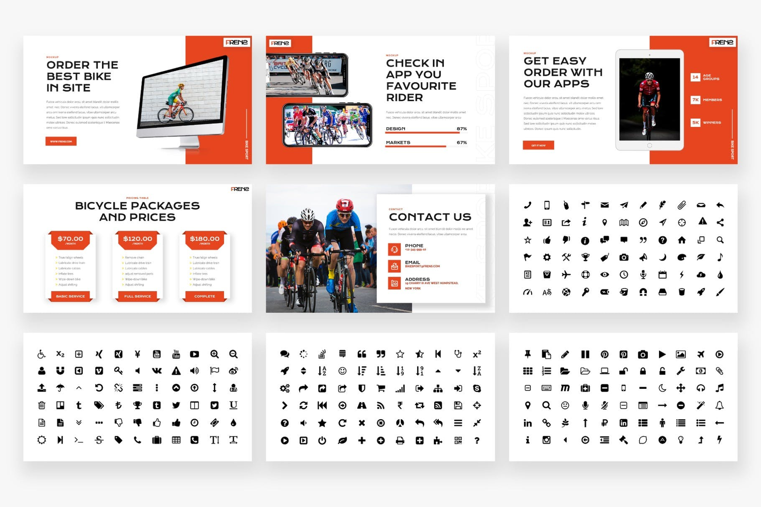 3688 体育竞技赛事自行车比赛报告活动策划Keynote模板 FRENS – Bike Sport Keynote Template