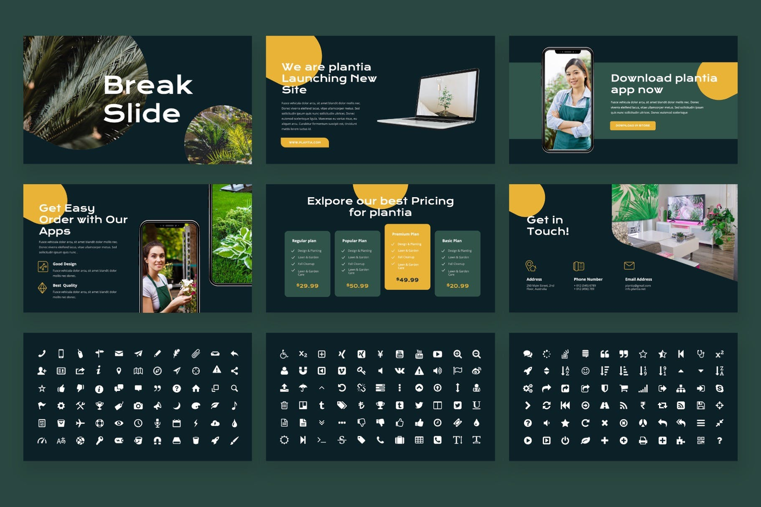 3689 农业园林园艺公司年终总结商业计划Keynote模板 Plantia – Landscaping & Gardening Keynote Template