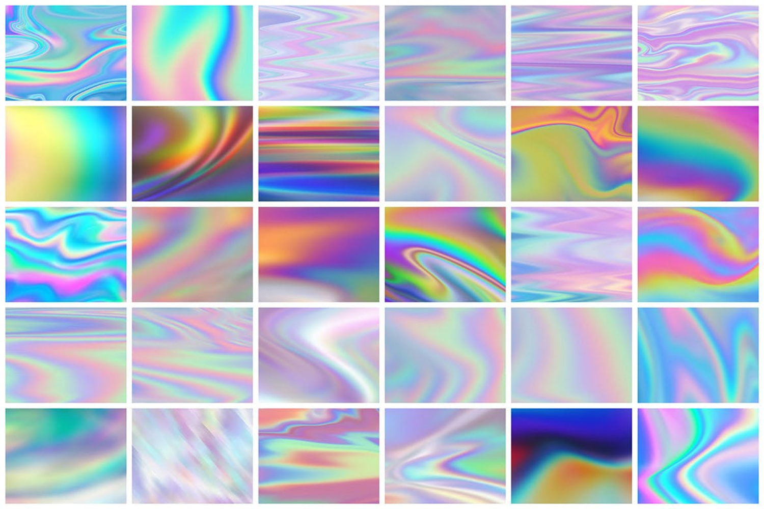 3727 30款高清炫彩抽象镭射彩虹金属扭曲渐变纹理背景底纹图片设计素材 Iridescent Abstract Backgrounds