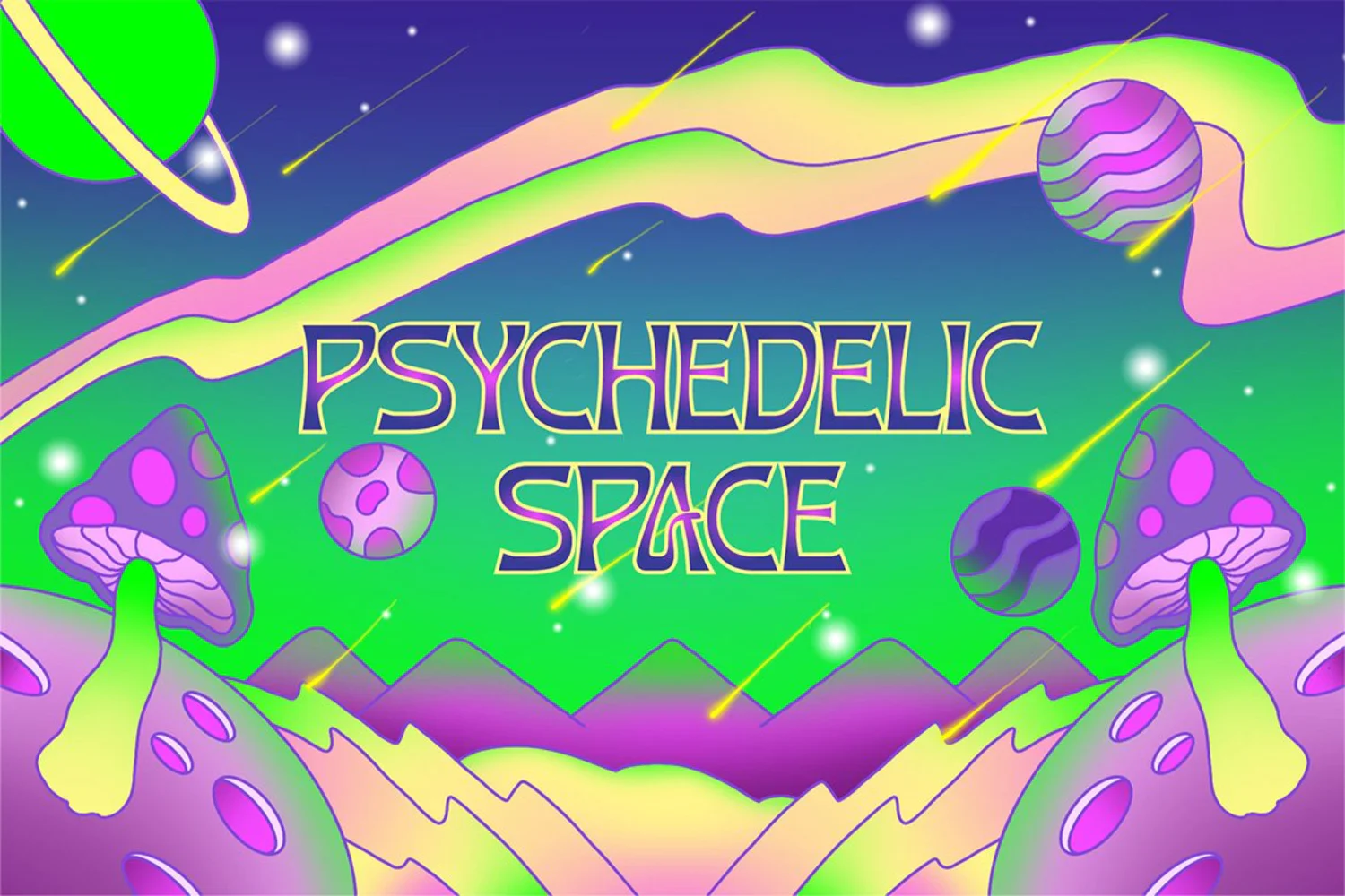 3744 Psychoart潮流复古酸性逆反差迷幻潮牌logo海报标题装饰英文字体 Psychoart Typeface – psychedelic font