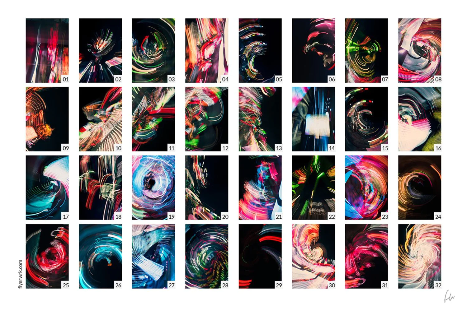 3748 32款炫彩艺术抽象迷幻未来科幻光影海报背景纹理高清图片国外设计素材 Schrill – light streaks