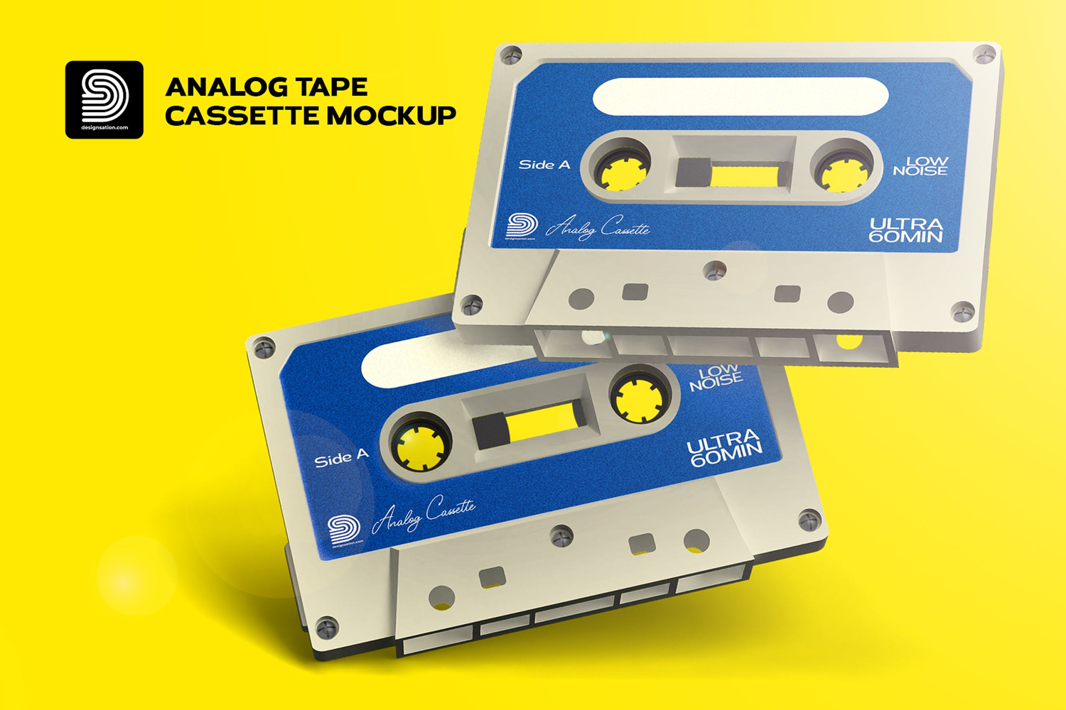 3768 复古极简模拟盒式磁带VI外包装PSD样机DST Analog Tape Cassette Mockup@GOOODME.COM