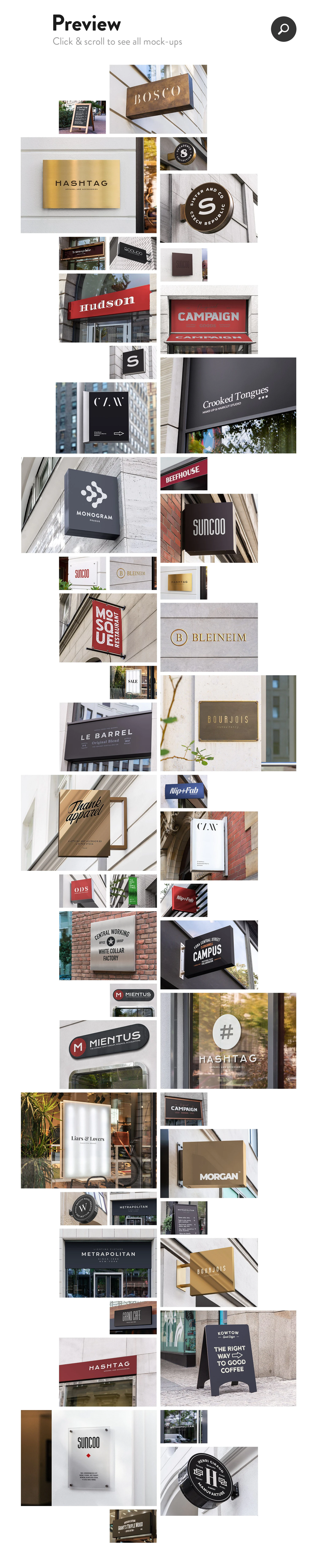 3777 50款户外门头招牌侧招设计效果展示样机合集 50 sign facade logo mockup bundle 2@GOOODME.COM