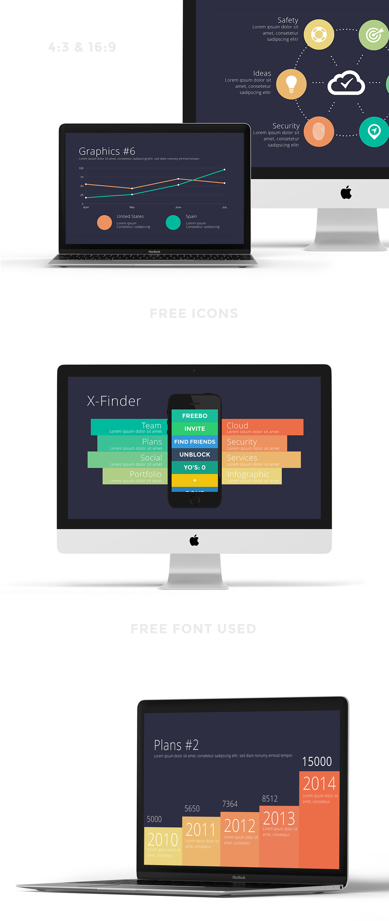 3818 信息数据图表工作汇报Keynote模板合集 Color-X Keynote Template