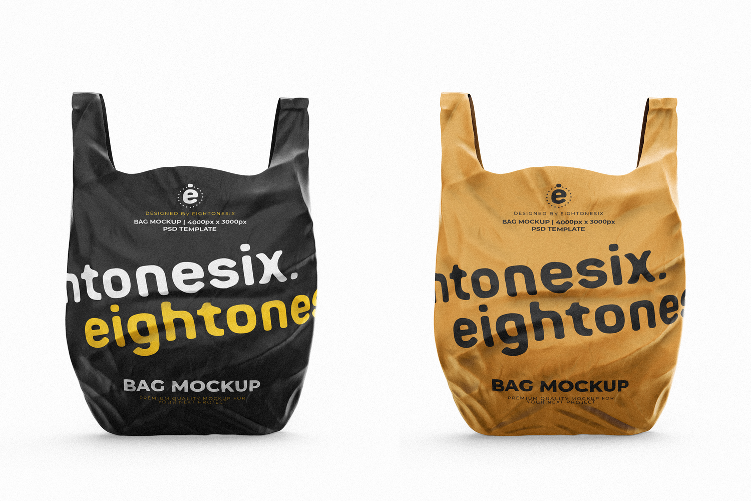 3829 背心塑料袋包装打包袋设计PS样机 Plastic Bag Mock-Up TemplateGOOODME.COM