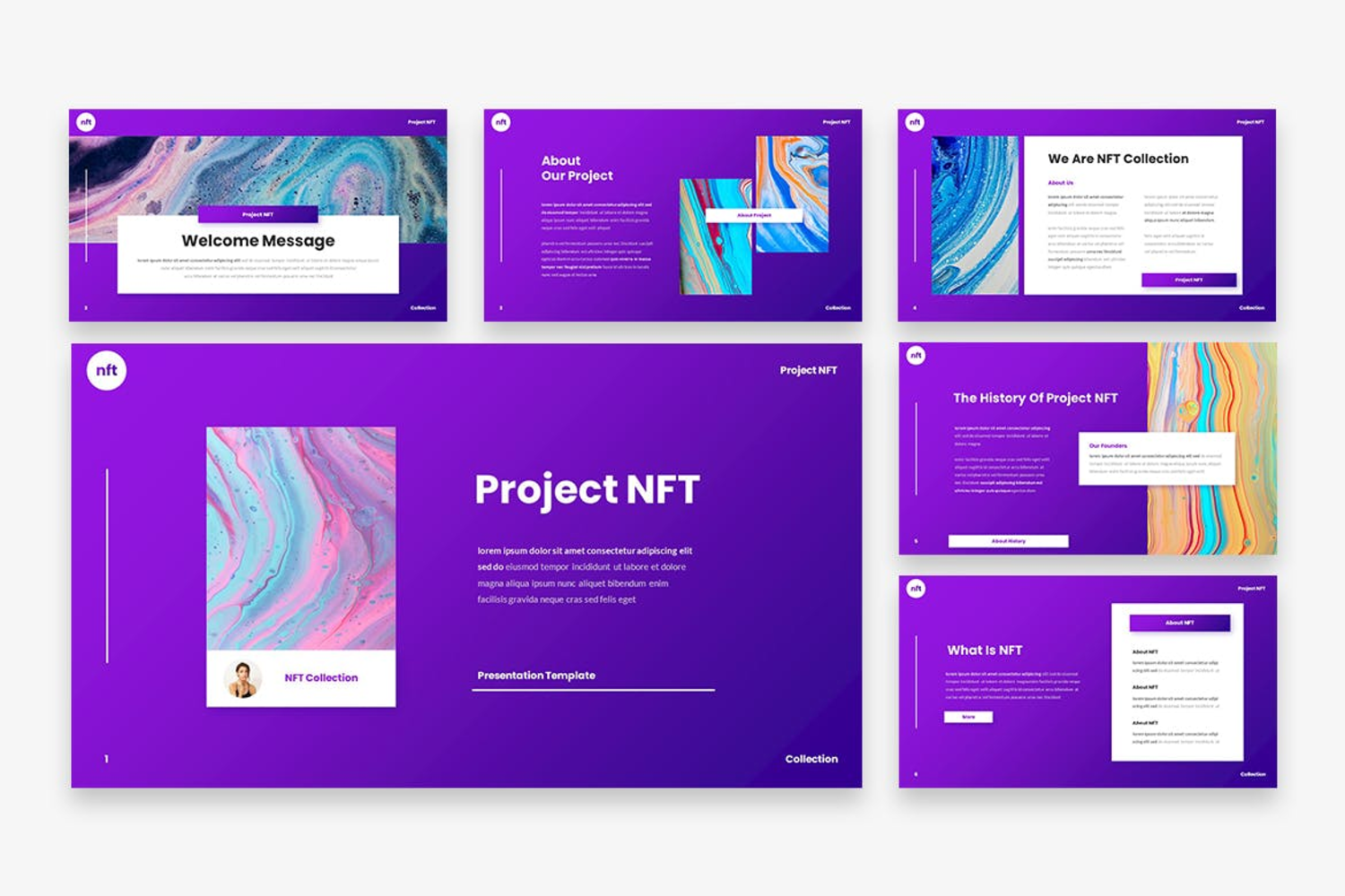 3874 创意NFT项目介绍演示PPT模板 Project NFT – Creative PowerPoint TemplateGOOODME.COM