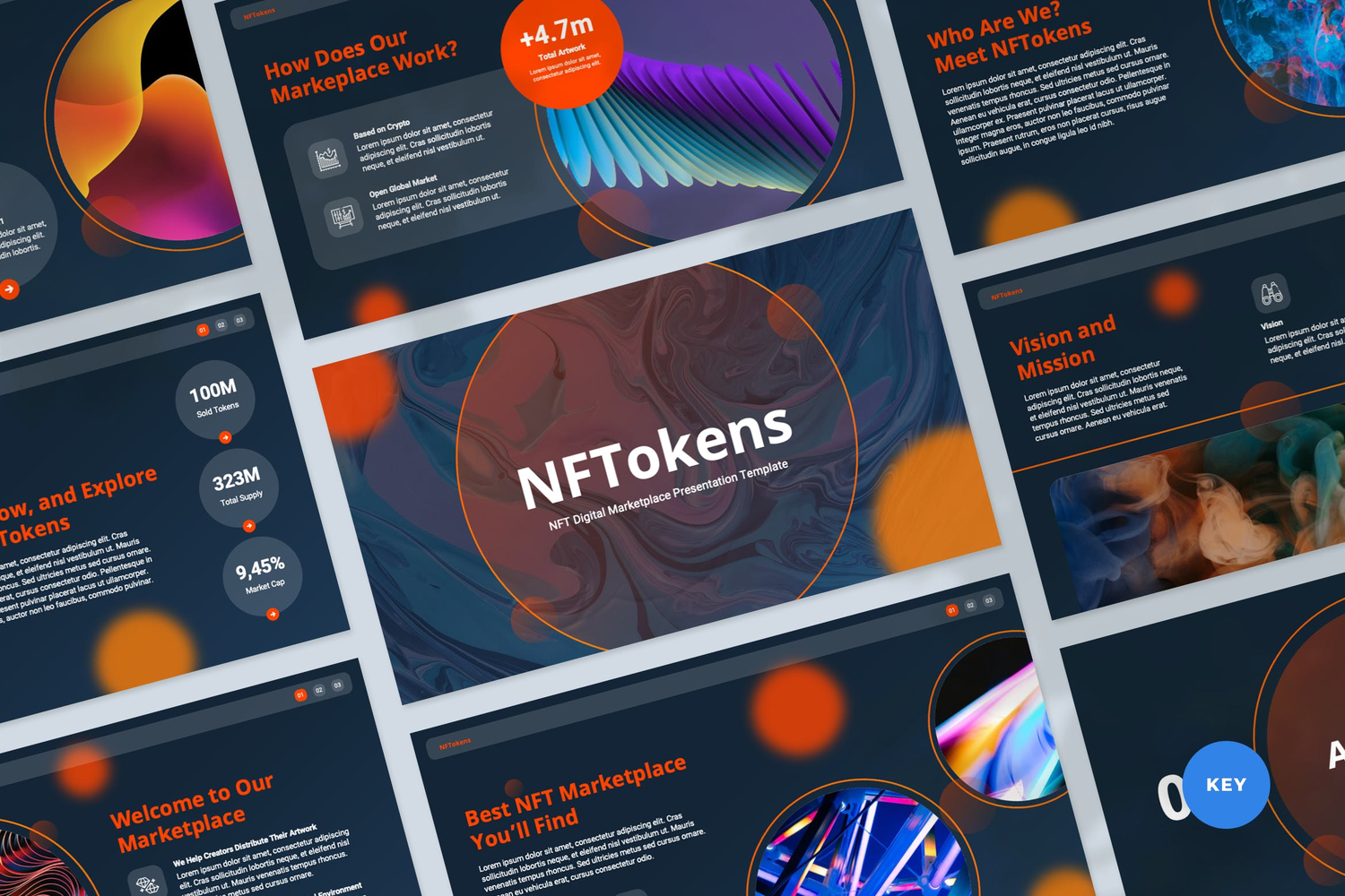 3881 现代时尚专业NFT数字艺术项目介绍Keynote模板 NFT Keynote TemplateGOOODME.COM