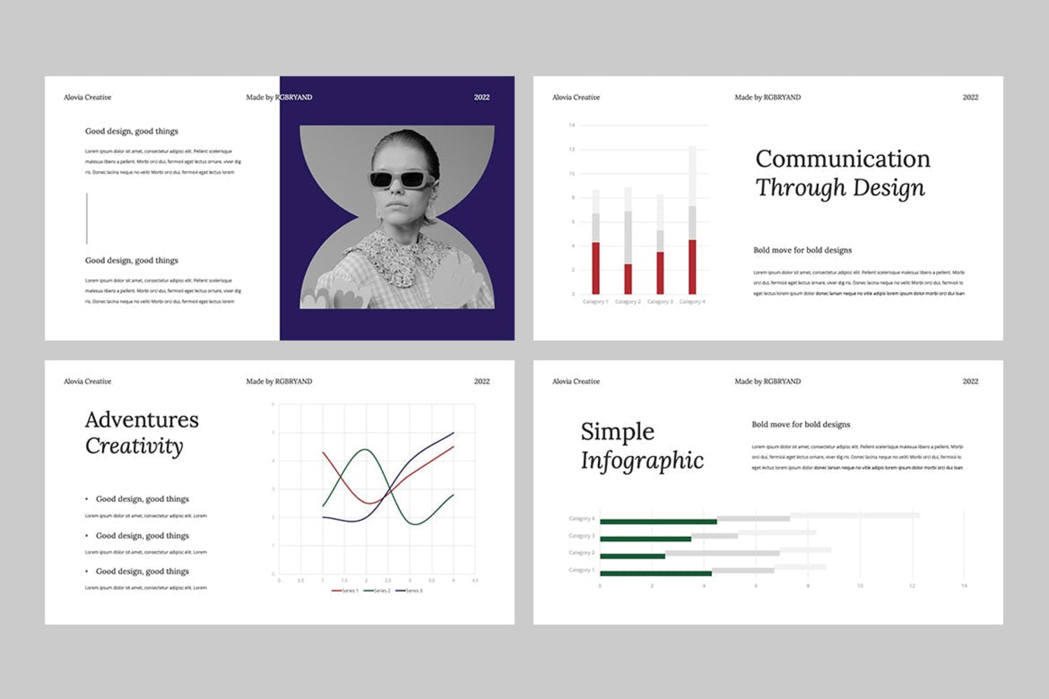 3925 复古美学艺术极简年终报告作品集项目规划PPT+Keynote模板幻灯片Aesthetic Powerpoint Template@GOOODME.COM