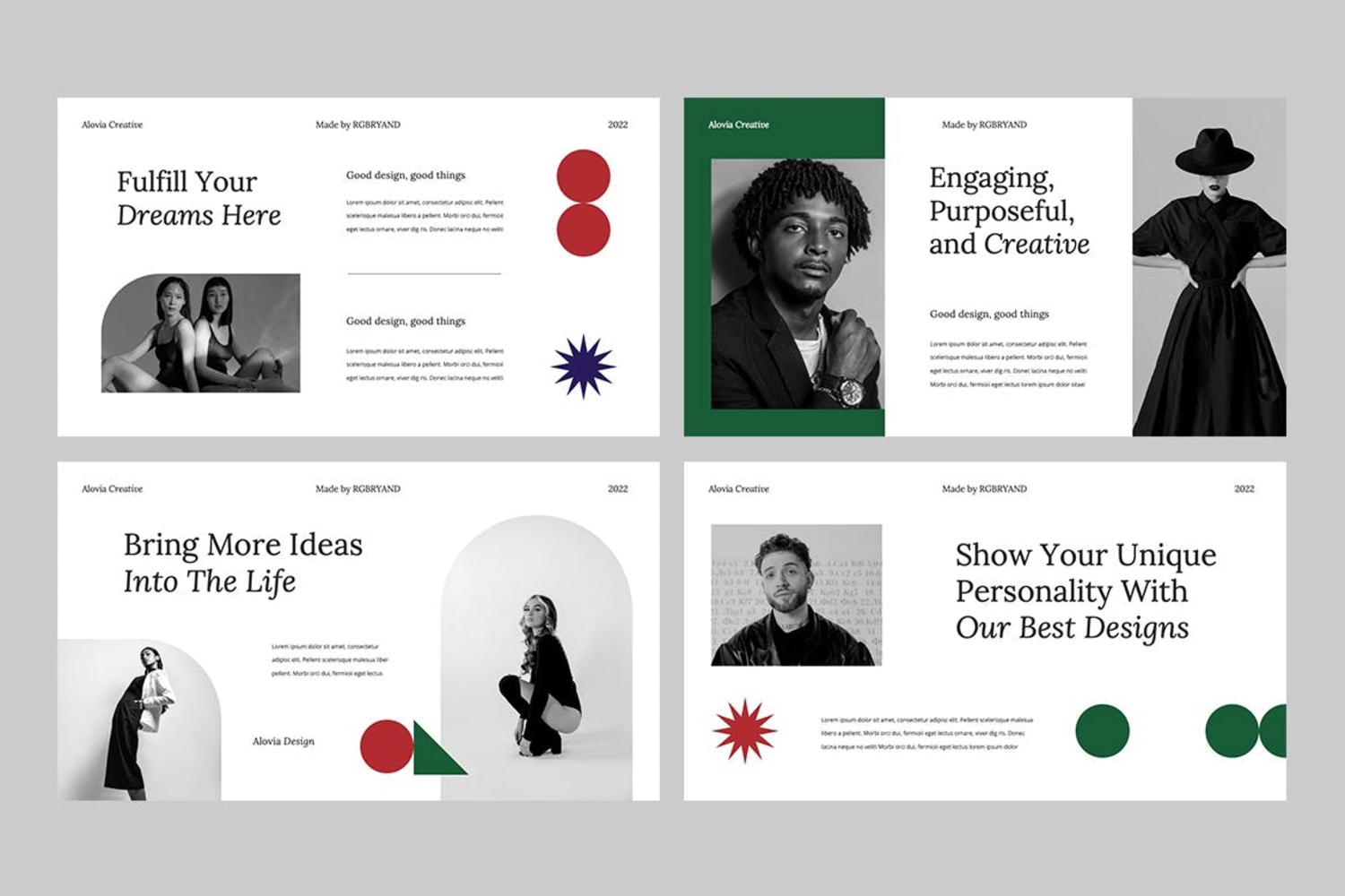 3925 复古美学艺术极简年终报告作品集项目规划PPT+Keynote模板幻灯片Aesthetic Powerpoint Template@GOOODME.COM