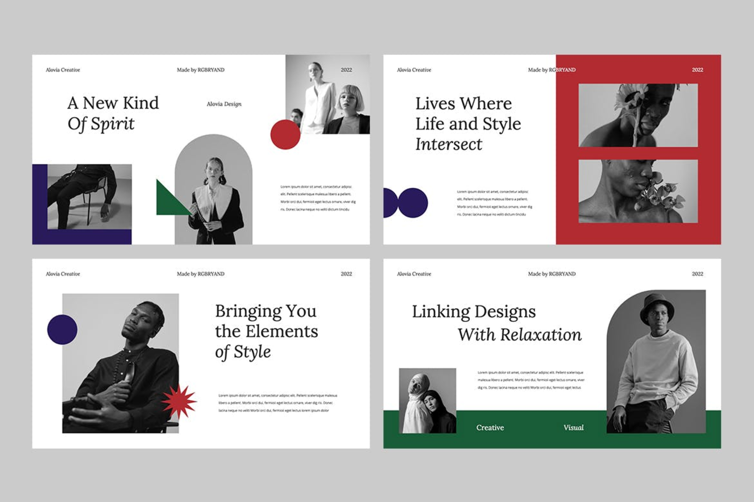 3925 复古美学艺术极简年终报告作品集项目规划PPT+Keynote模板幻灯片Aesthetic Powerpoint Template@GOOODME.COM