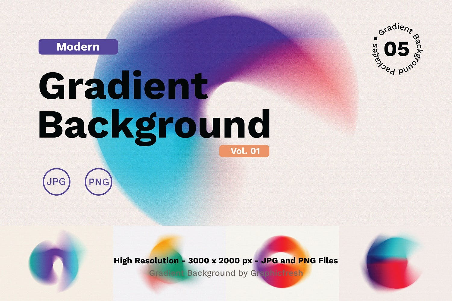 3938 5张抽象几何模糊渐变叠加背景纹理图片设计素材 Modern Gradient Background – Vol@GOOODME.COM.01