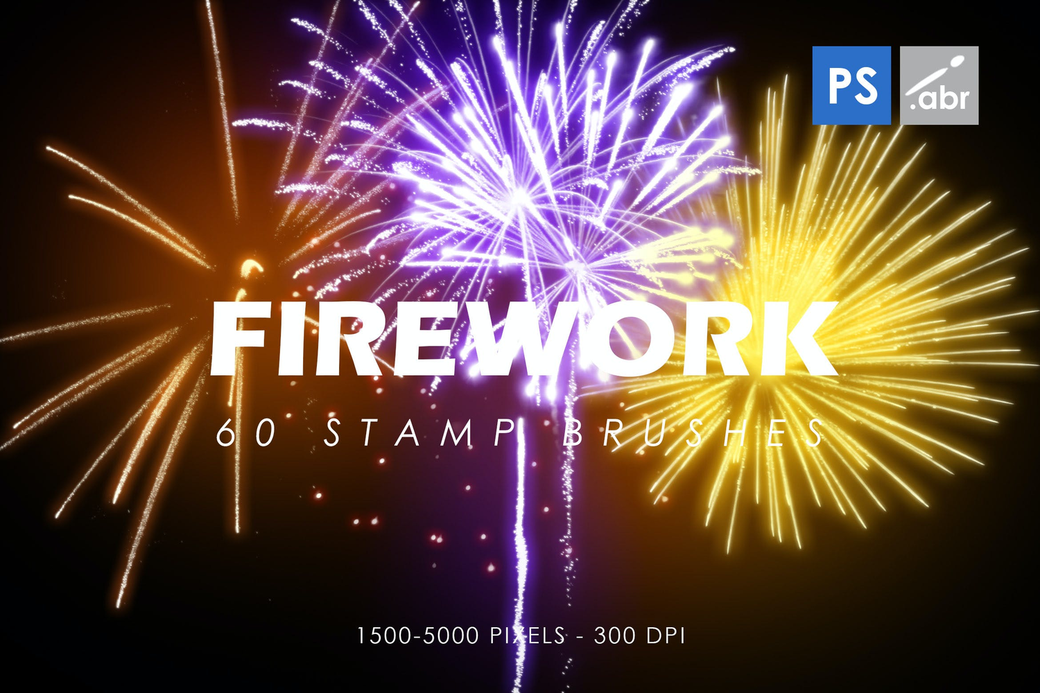 3942 60款烟花烟火礼花爆炸派对庆典ps笔刷设计素材模板 60 Firework Stamp Brushes@GOOODME.COM
