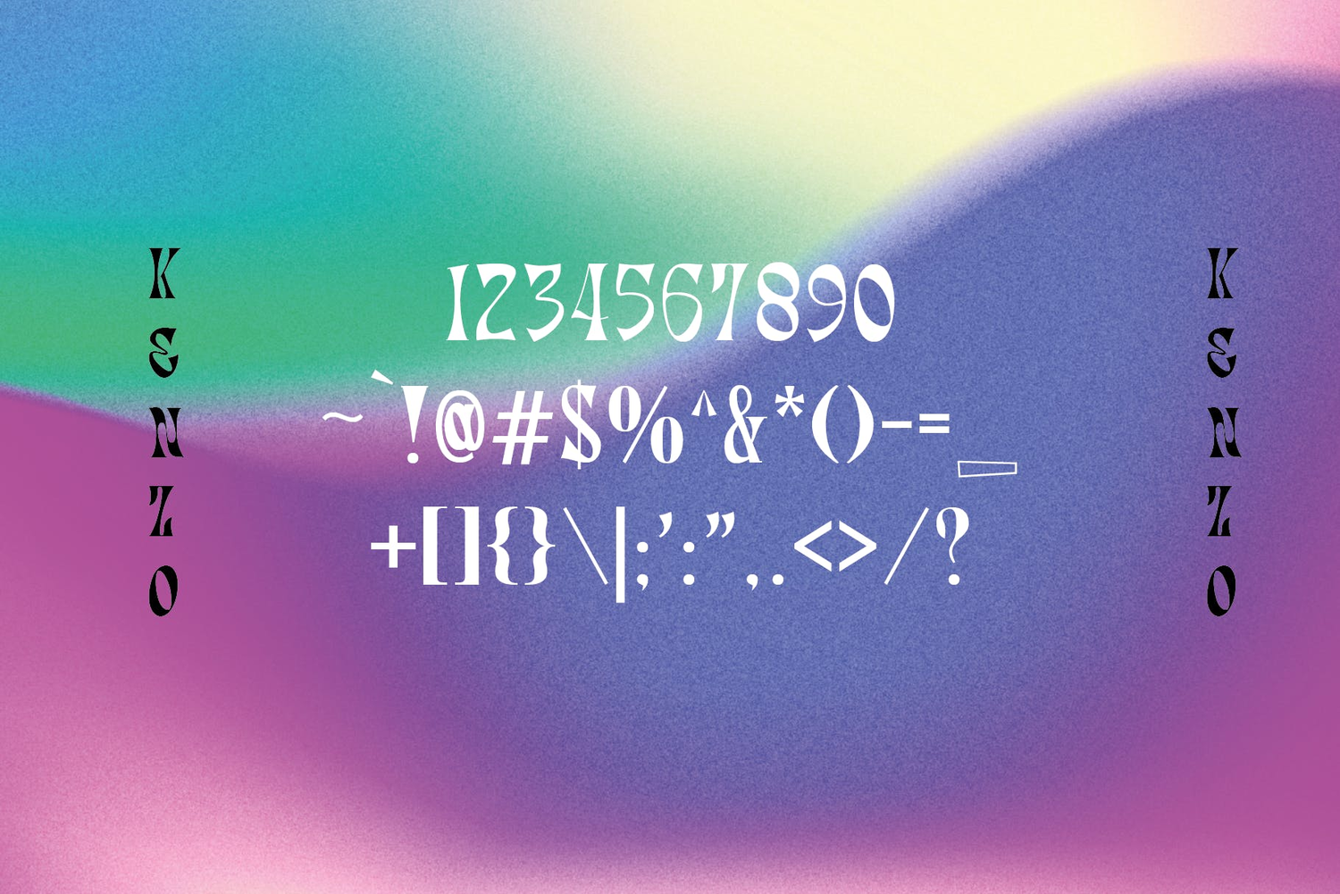 3949 Kenzo潮流复古艺术抽象迷幻扭曲酸性逆反差logo海报标题英文字体 Kenzo – Psychedelic Typeface@GOOODME.COM