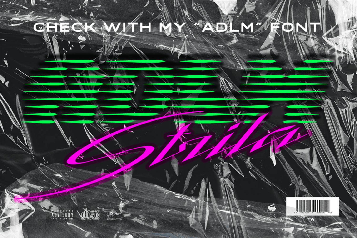 3952 Strila潮流酸性摇滚赛博朋克音乐封面设计logo海报标题英文字体包 Strila Typeface@GOOODME.COM