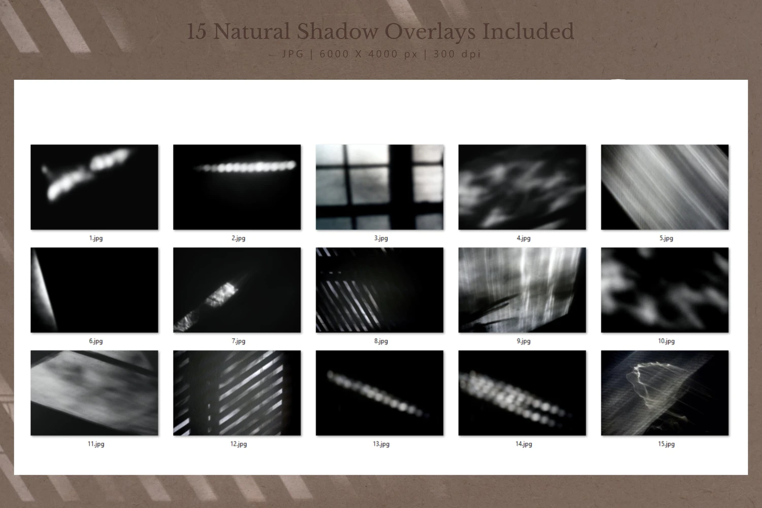 3986 真实文艺自然阳光窗格植物光晕阴影光影背景底纹投影图片设计素材 Natural-Shadow-Overlays-Background@GOOODME.COM