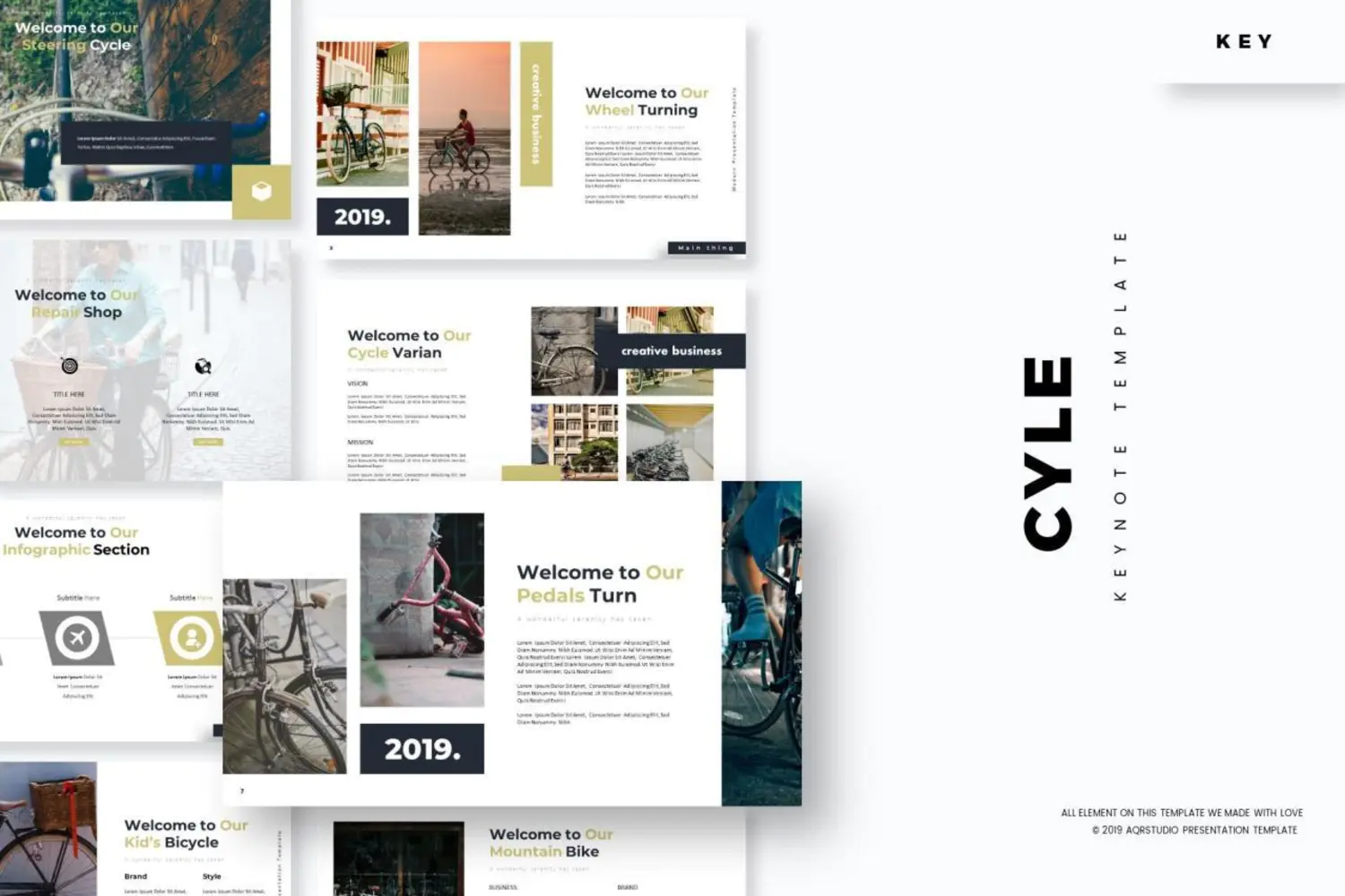 4020 自行车品牌历程总结宣讲公司介绍推广Keynote模板 Cycle – Keynote Template