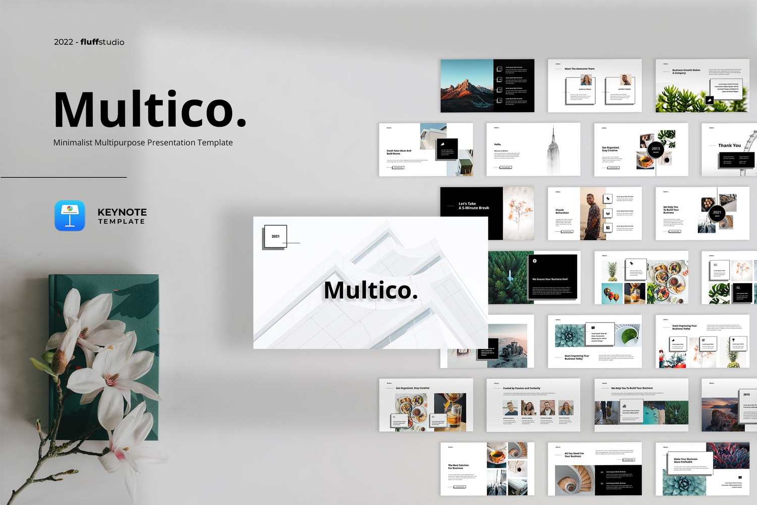 4037 现代极简多用途项目宣讲生活分享主题Keynote模板 Multico – Minimalist Keynote Template@GOOODME.COM