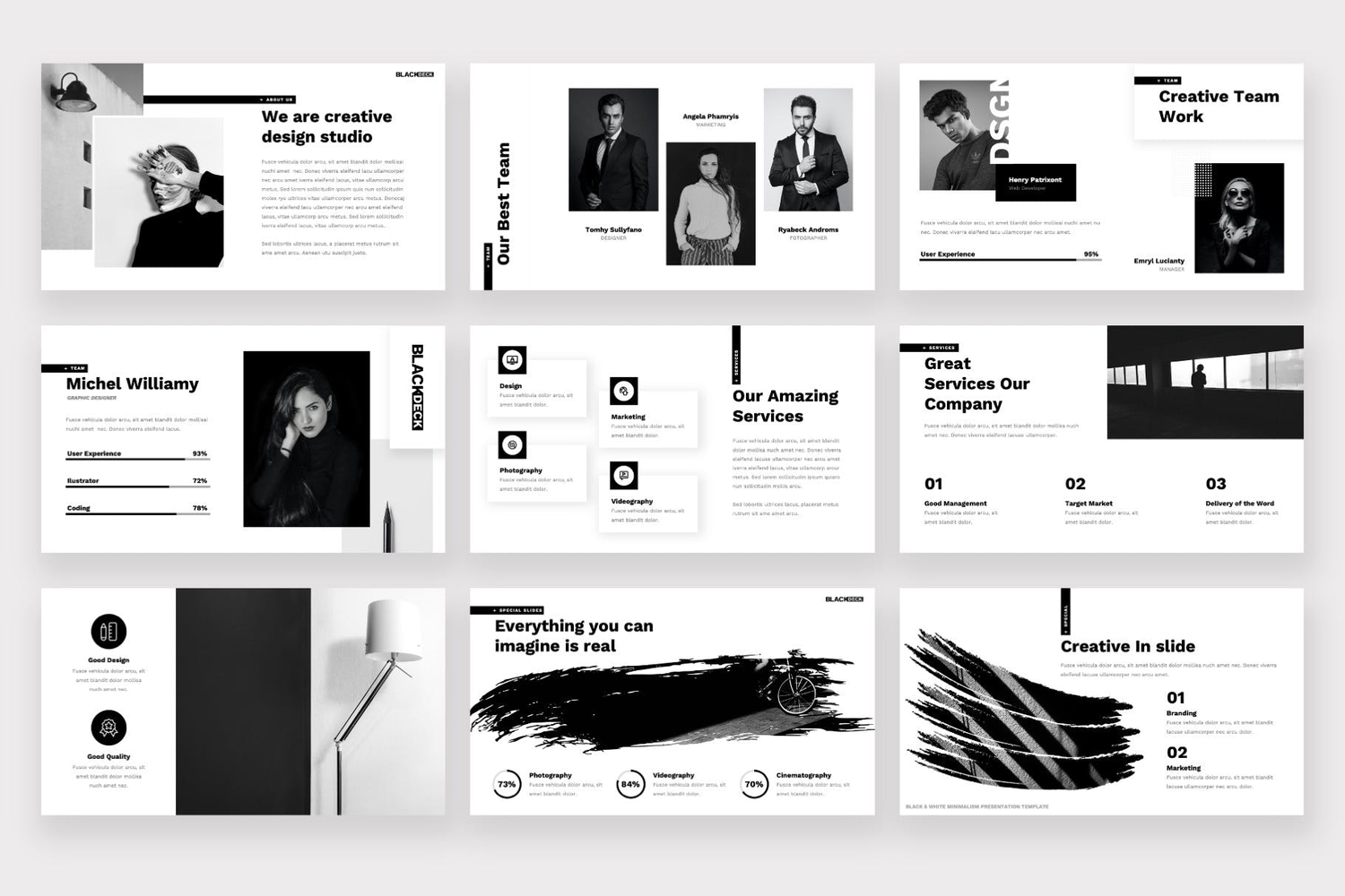 4039 黑白团队建筑设计作品集主题Keynote模板 Blackdeck – Black White Keynote Template@GOOODME.COM