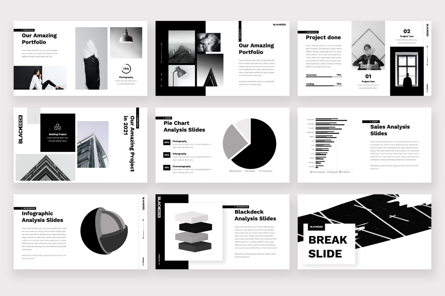 4039 黑白团队建筑设计作品集主题Keynote模板 Blackdeck – Black White Keynote Template@GOOODME.COM
