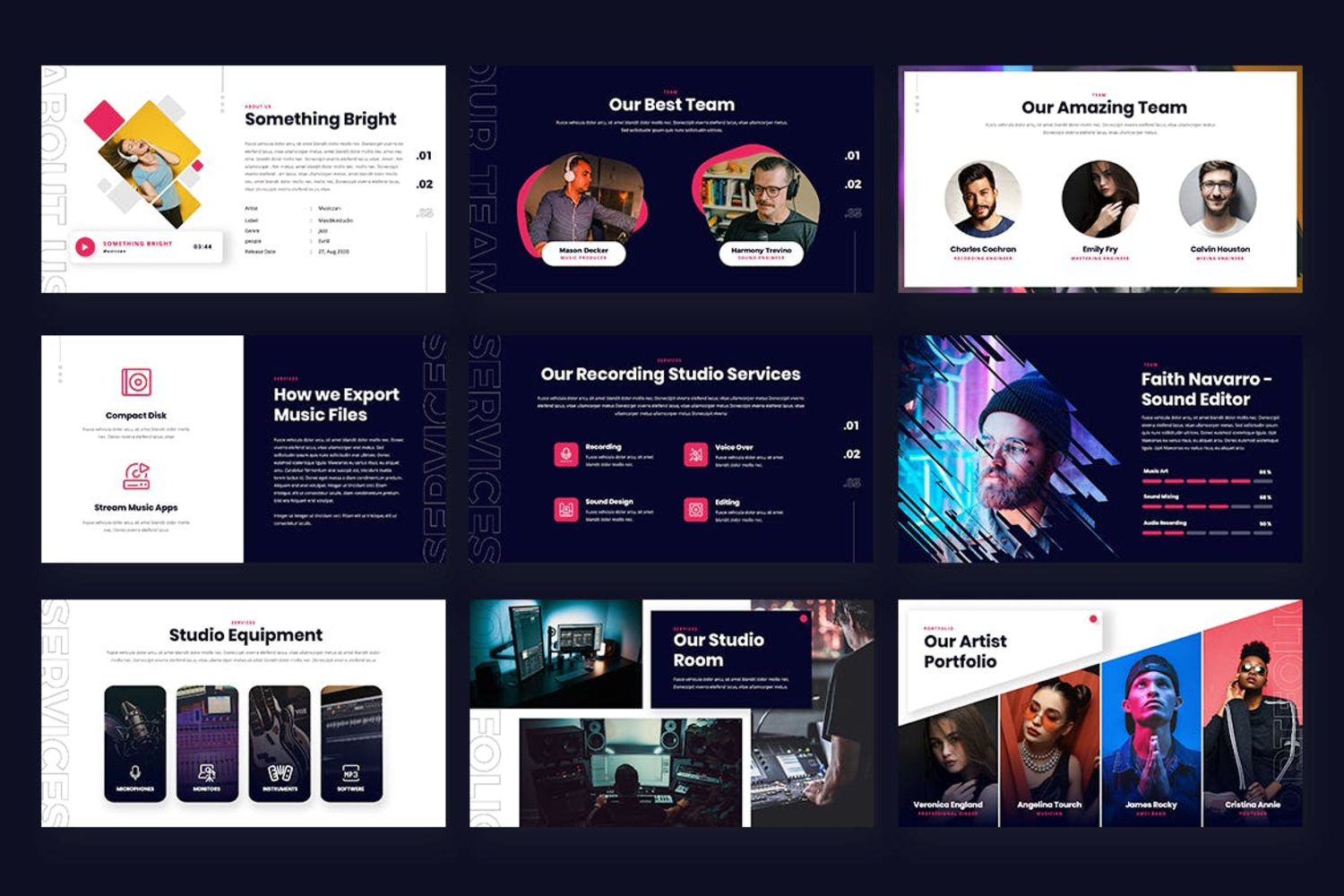 4041 音乐节舞会晚会活动策划方案相关主题多用途Keynote模板  Musiczan – Music Producer Keynote Template@GOOODME.COM