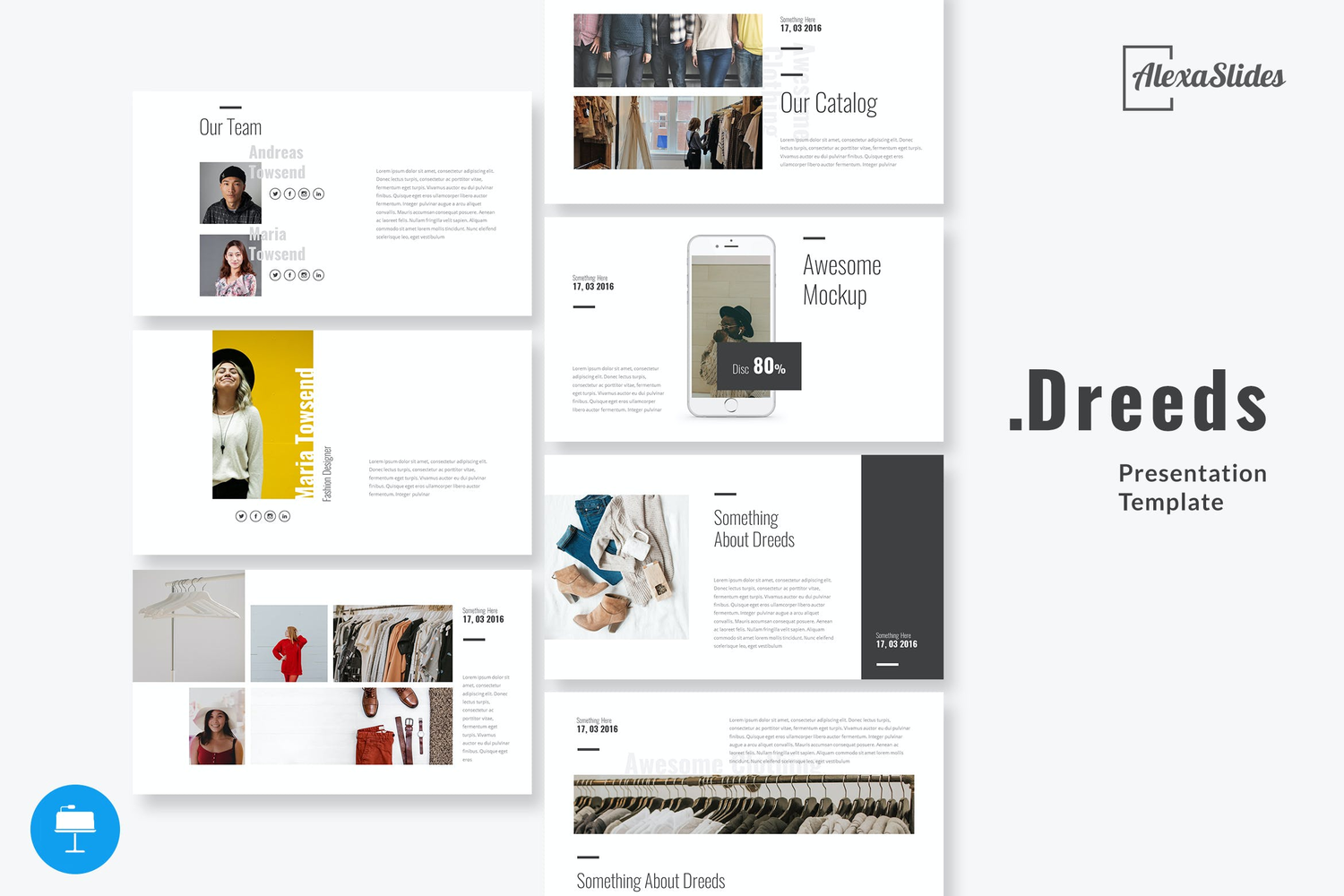 4060 服装品牌推广设计师作品集新品发布会Keynote模板 Dreeds – Clothing Keynote Presentation Template@GOOODME.COM