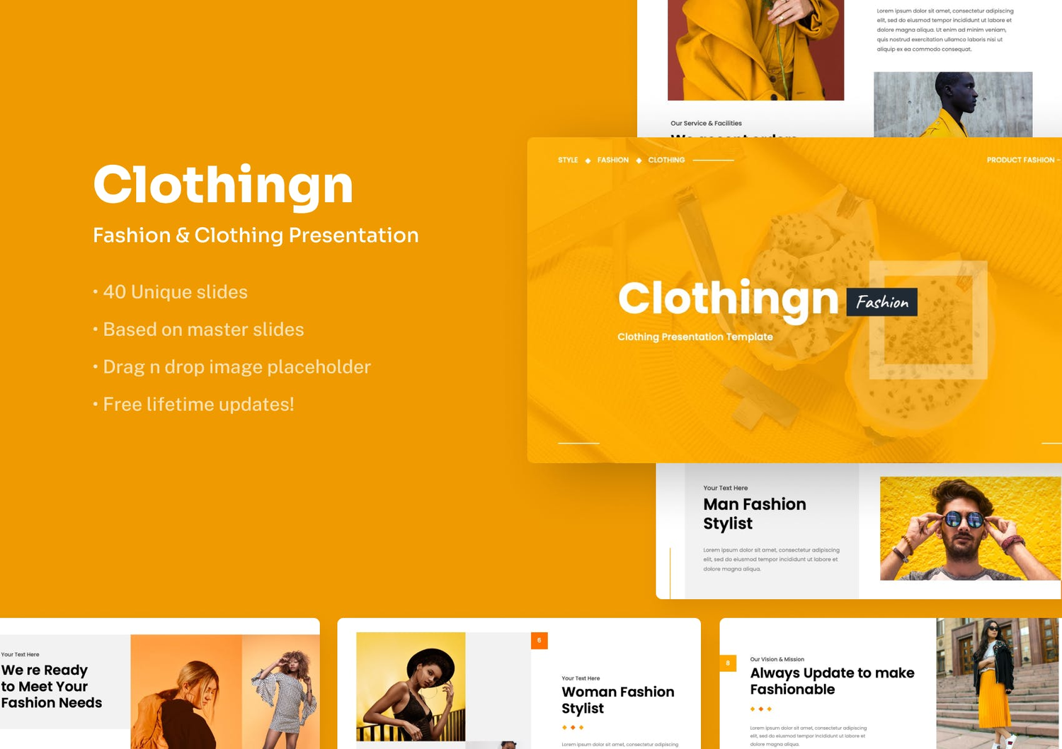 4064 时尚活力服装品牌主题演讲多用途Keynote模板 Clothingn – Fashion & Clothing Keynote@GOOODME.COM