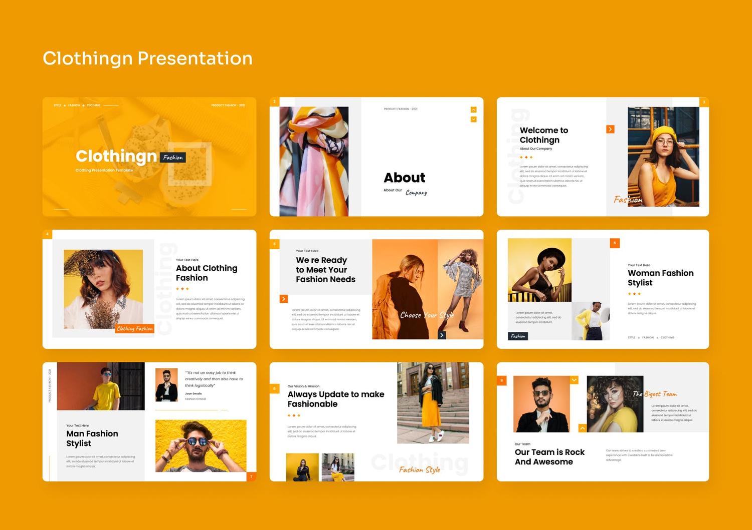 4064 时尚活力服装品牌主题演讲多用途Keynote模板 Clothingn – Fashion & Clothing Keynote@GOOODME.COM