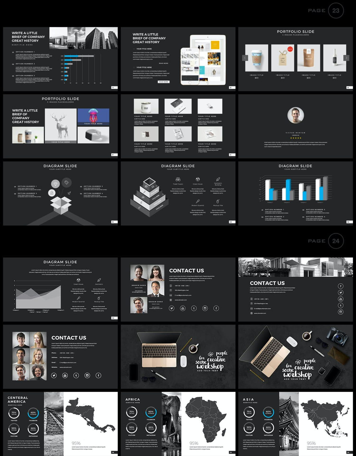 4069 深色多用途项目总结年终总结汇报商业演讲Keynote模板 Brand Keynote Template@GOOODME.COM
