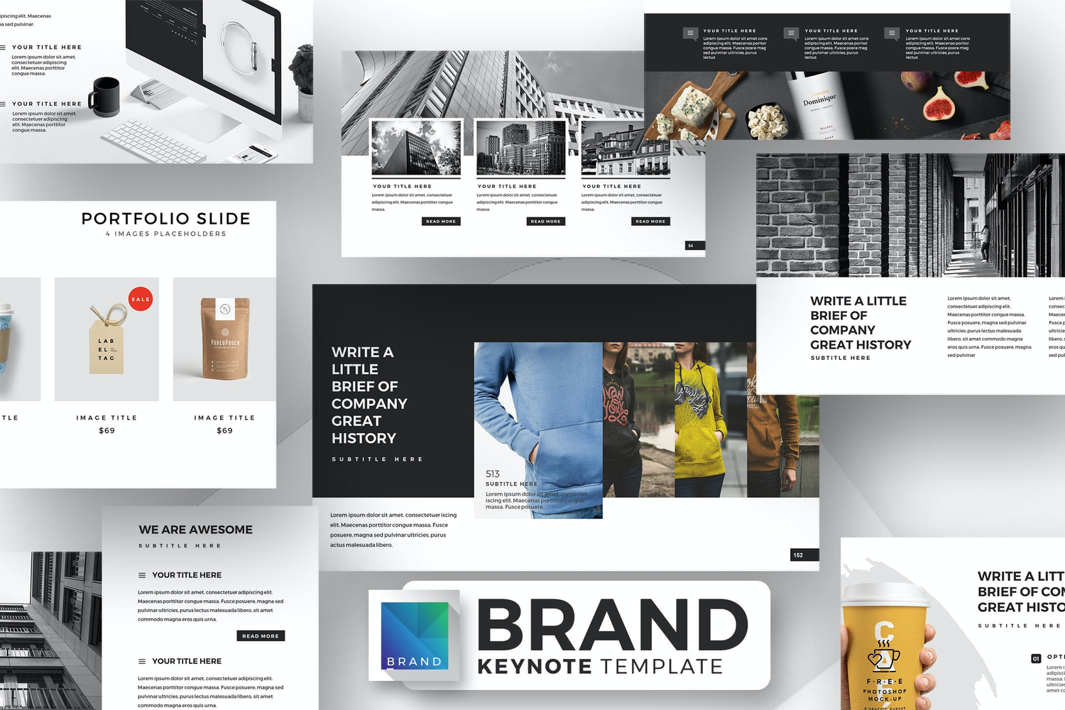 4069 深色多用途项目总结年终总结汇报商业演讲Keynote模板 Brand Keynote Template@GOOODME.COM