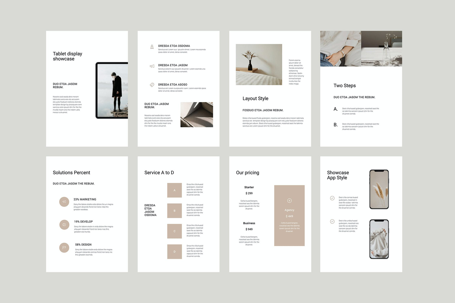 4086 竖版简洁个人设计作品集简历品牌介绍Keynote模板 COSA – A4 Vertical Keynote Template@GOOODME.COM