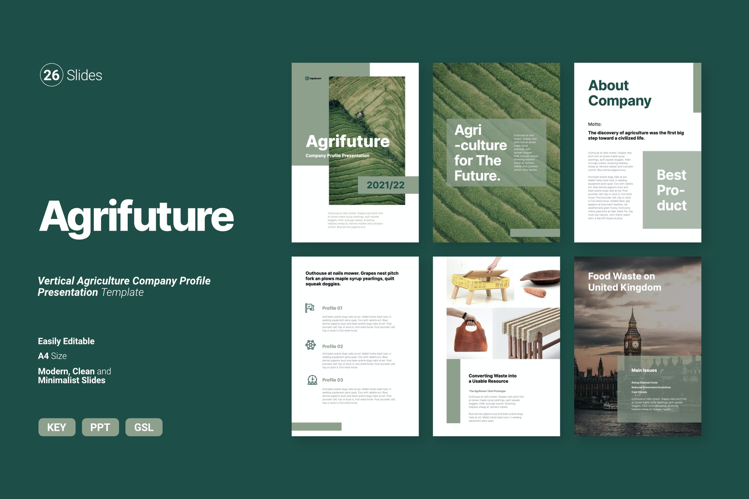 4096 竖版农业生物科技公司多用途PPT+Keynote模板 Agrifuture – Vertical Company Profile Presentation@GOOODME.COM