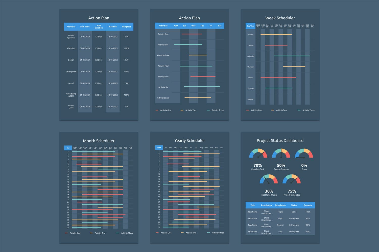 4099 竖版行业数据报告活动执行SOP表Keynote模板 Project Plan – A4 Vertical Keynote Template@GOOODME.COM