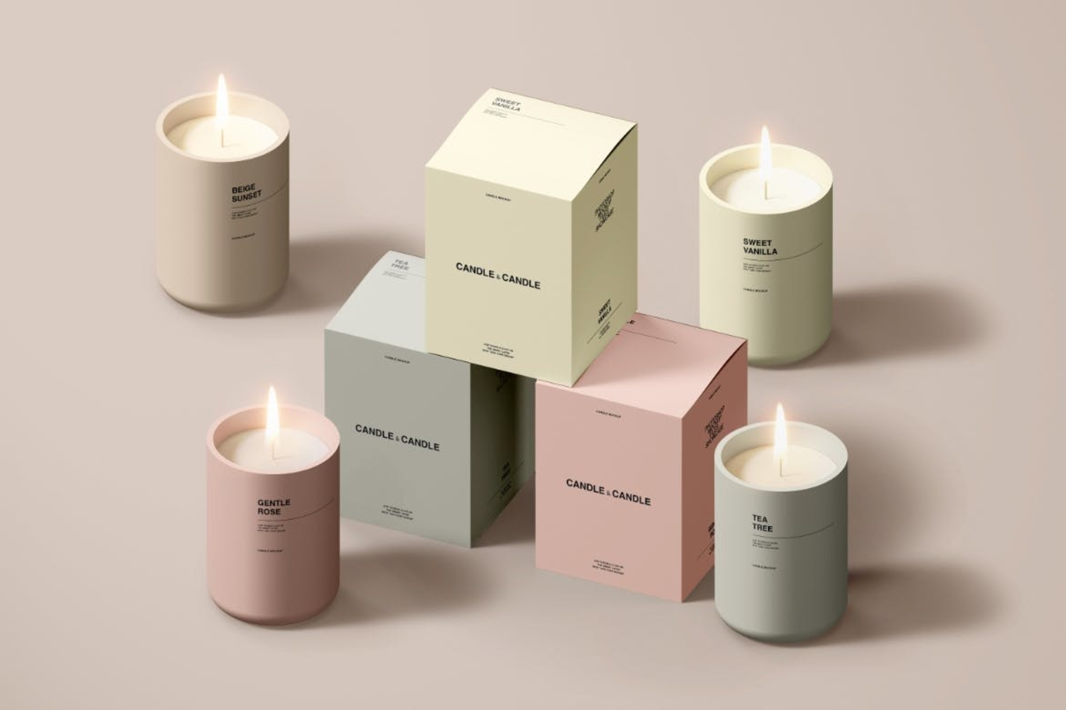 4204 3款蜡烛香薰包装设计PS样机 Candle and Box Mockup Set@GOOODME.COM