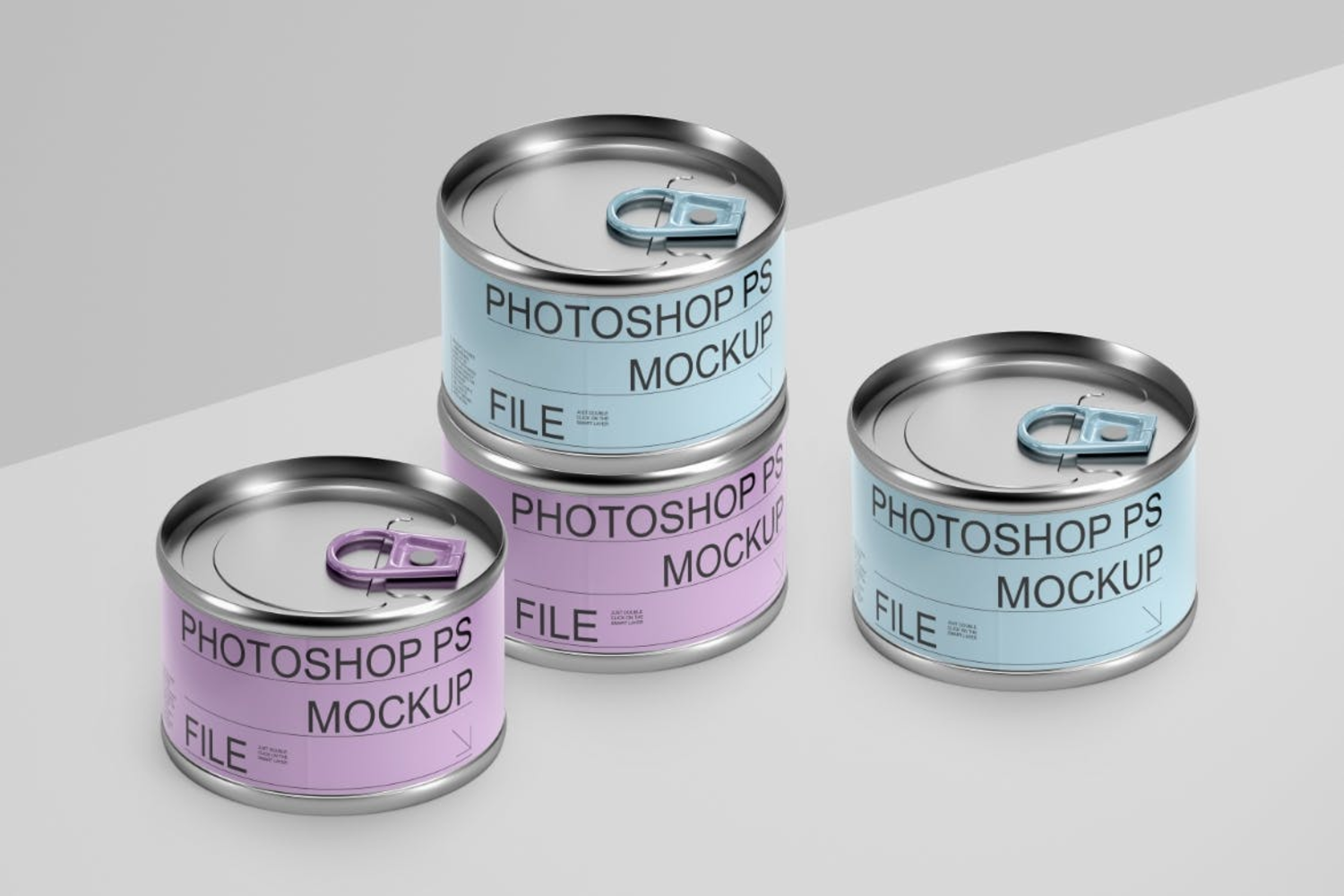 4206 3款金属锡食品罐铝罐标签设计ps包装样机mockup设计素材Food Tin Can Mockup Set1@GOOODME.COM