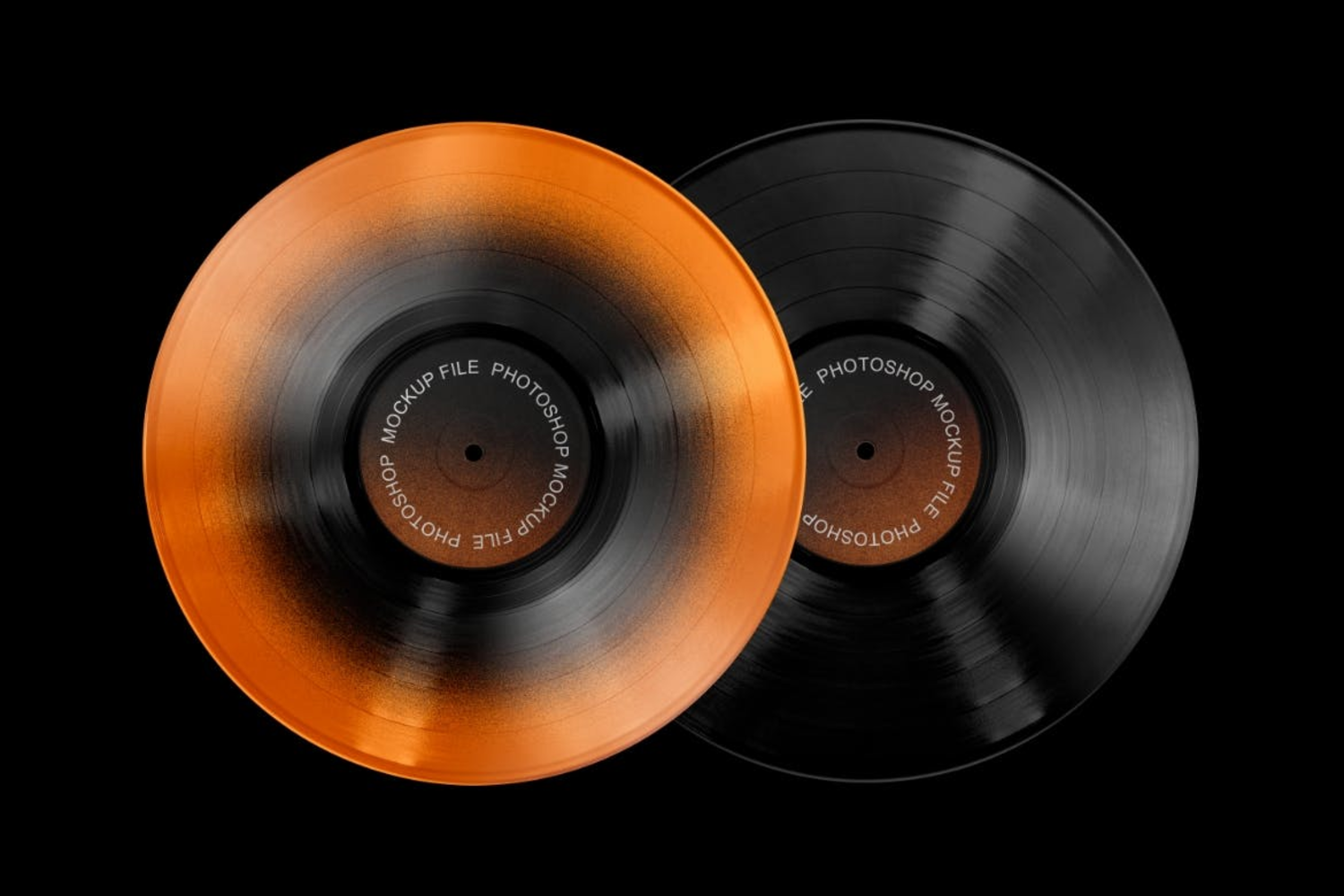 4208 3款质感复古做旧黑胶CD唱片塑料包装PSD设计展示样机套装Vinyl Record Mockup Set@GOOODME.COM