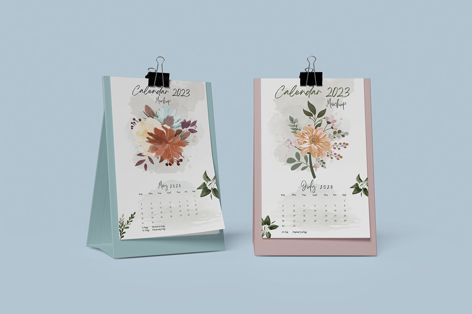 4217 4款竖版桌面日历翻页台历设计PS样机 Vertical Desk Calendar Mockup@GOOODME.COM